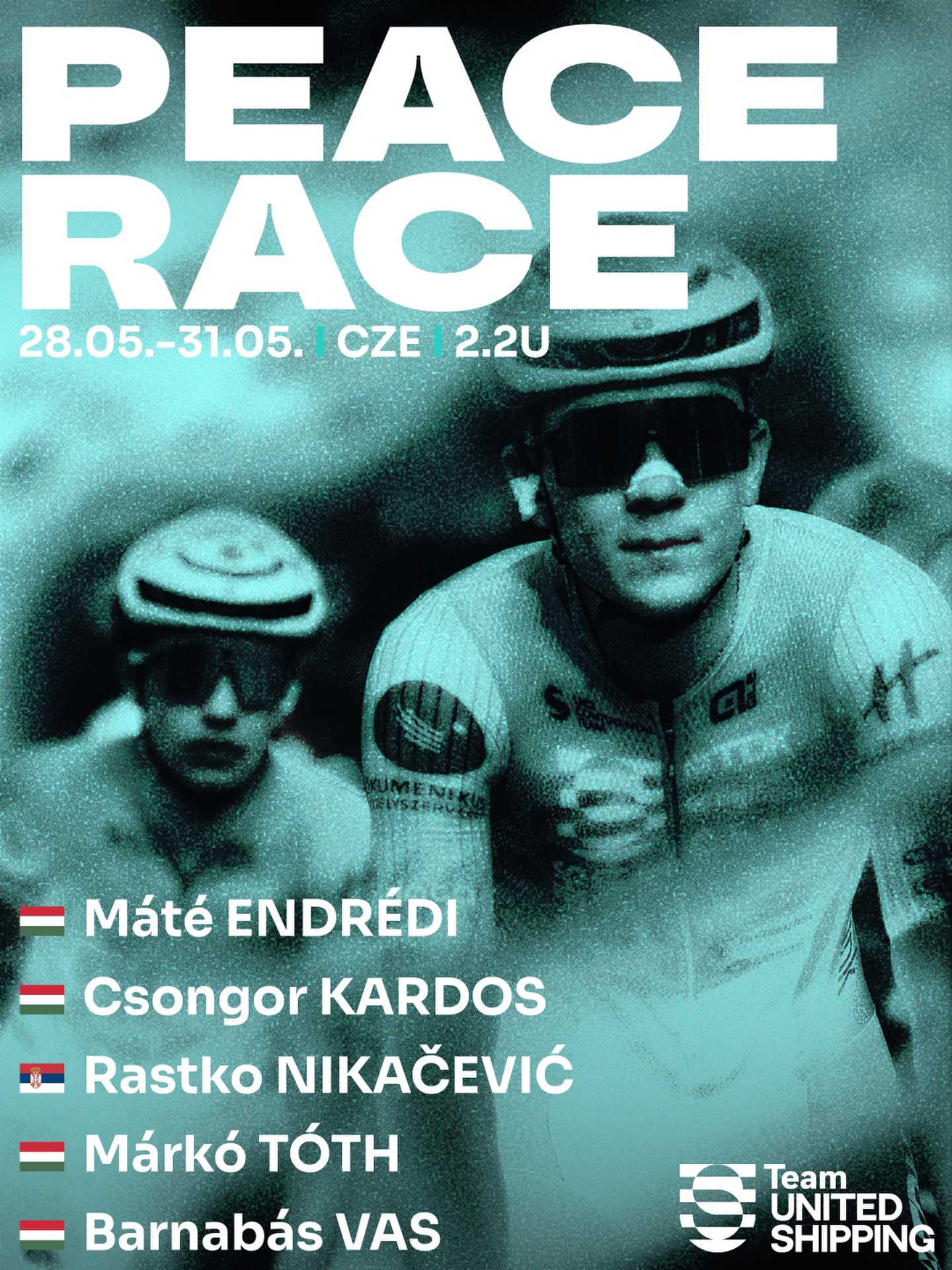 🇨🇿 Peace Race 🕊️

Újra mezőnyben! A hét hátralévő részében ezzel az öt sráccal teljesítjük a legendás Békeverseny négy szakaszát Csehországban. 
Az igencsak hegyes verseny az egyik legfontosabb megmérettetés az U23-as korosztályban, ahol egy jobb eredmény sokszor azonnal WorldTour-szerződéshez vezet 👀

Elő a Sipi idézeteket, készen állunk! 🫡

-

We are back to racing with a legendary event! The Peace Race starts tomorrow in Czechia (the best country, according to our expert @michalschuran ).
Four stages and thousands of meters of climbing await in one of the most important races for U23 athletes, often called the doorstep to WorldTour contracts.

Let’s go! 🫡

#tus_riders #TeamUnitedShipping