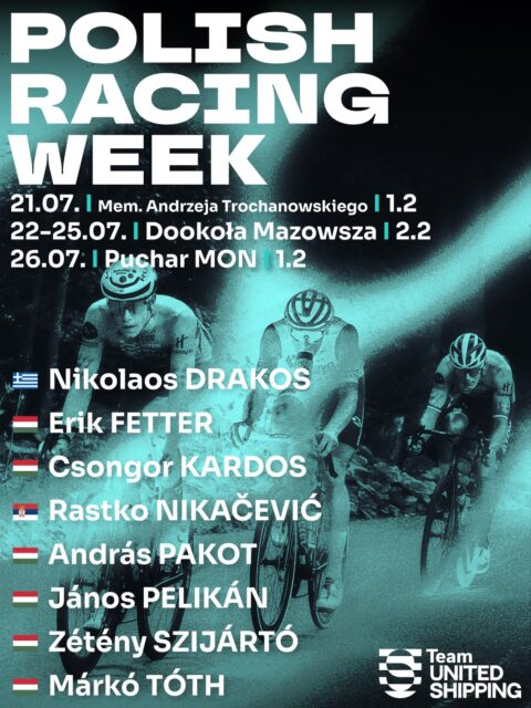 🇵🇱 Mission: Poland 🫡
Egy hét, három verseny – holnaptól Lengyelországban versenyzünk ismét!
A szokásos kontinentális mezőny vár ránk, pár Pro Team-mel megtámogatva. Hűvösebb napok, sík szakaszok, szökések, sprintek, oldalszelek!
Várható lineup a poszt végén 👇
-
Back to Poland, back to racing on flat roads, fighting for positions in the crosswinds. Our usual continental-level teams, with a few Pro Teams completing the peloton. Let’s go!
Lineups:
21.: János, Erik, Nikolaos, Csongor, Rastko, Márkó
22-25.: Erik, Nikolaos, Zétény, Csongor, Rastko, Márkó
26.: János, Erik, Nikolaos, Csongor, Andris, Márkó
📸 @lapajhu
#tus_riders #TeamUnitedShipping